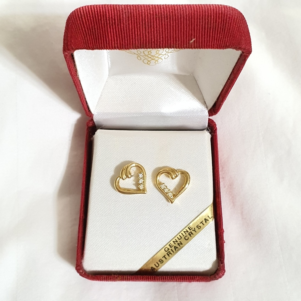 Genuine Austrian Crystal Heart Earrings